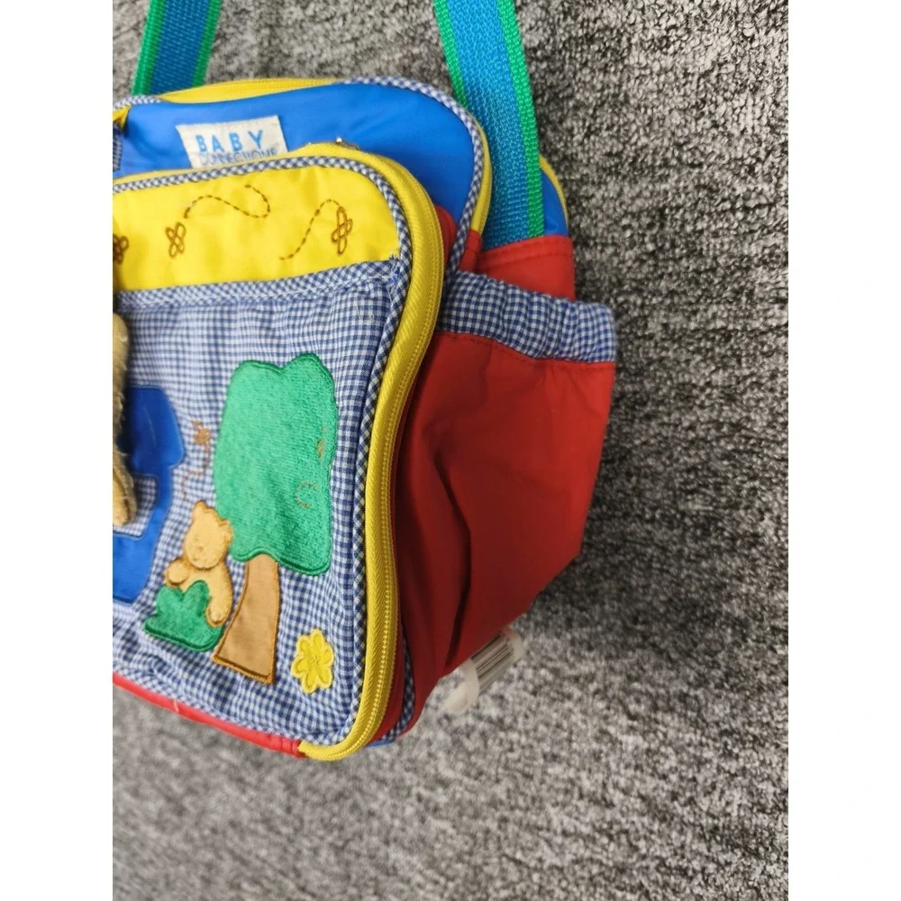 Vintage‎ Baby Connection Diaper Bag Teddy Bear Applique Colorblock Nursery Tote